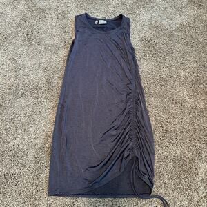 Athleta Grey Ruched Midi Dress EUC Size Small
